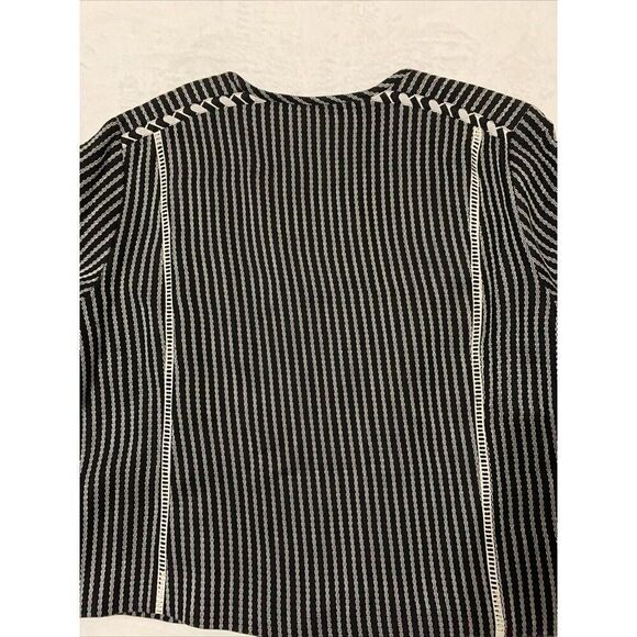 Rafaella Striped Woven Textured Boho Black Pink Blazer Jacket Women’s Sz XL, NWT - Picture 9 of 13